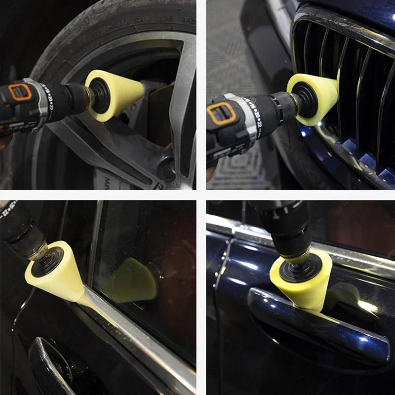 Wheel Detailing And Waxing Screw Conical Sponge Grinding Head Car Paint Center Grinding Head Door Handle Polishing Car Parts