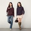 Giordano Women's Cotton Half-Zip Hooded Sweatshirt