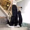 Women's 2024 Spring/Summer PUNK Exposed Seam Denim Jeans - Multi-Pocket Cargo Pants