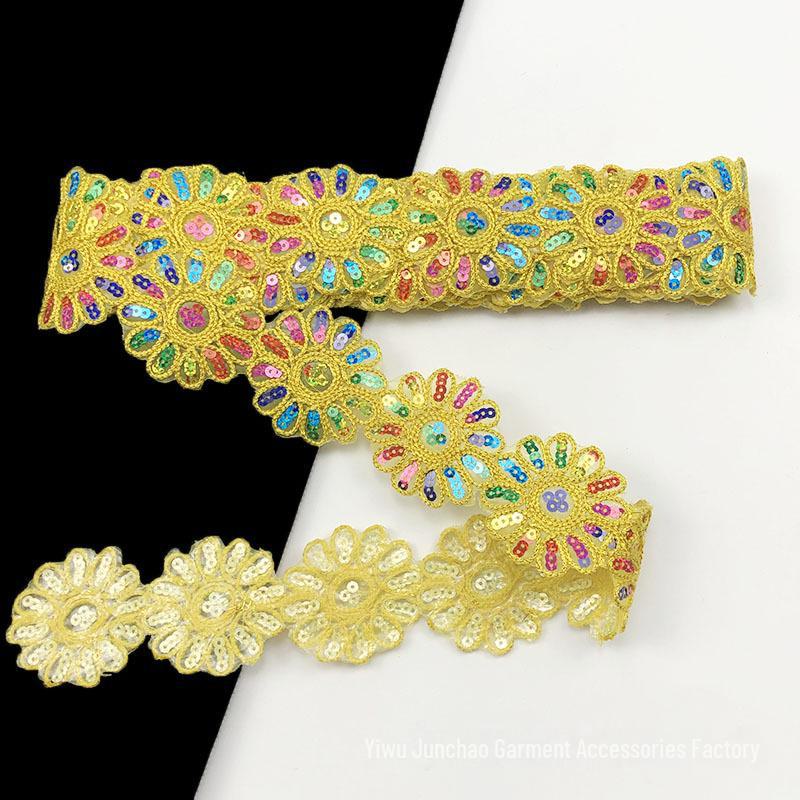 Ethnic Style Embroidered DIY Lace Trimmings for African Clothing