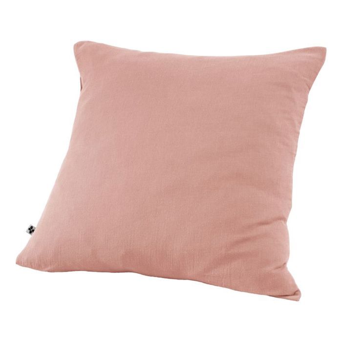 "Gaïa" Decorative Pillowcase 80 X 80 Cm "Cotton Gauze" - Peach Pink