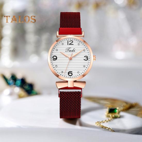 

Женские цифровые часы с металлическим бантом, круглый циферблат, магнитный ремешок, дамы, девушки, студенты, повседневные кварцевые наручные часы, модные украшения, подарок на день рождения