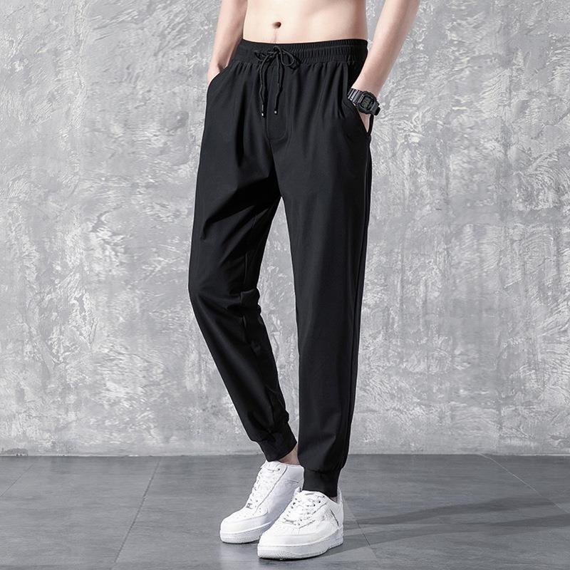 Casual Straight-leg Pants Men s Summer Thin Trousers, Leggings, Loose Ice Silk Sports Pants M