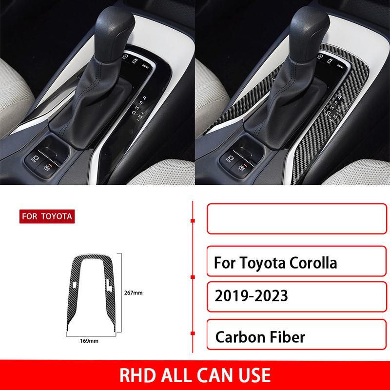 Real Soft Carbon Fiber RHD LHD Sticker For Toyota Corolla      2024 Center Console Gear Shift Accessories