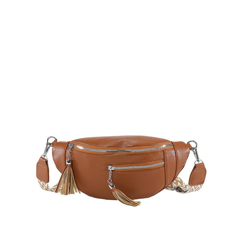 Stylish 2024 New Womens Slouchy Shoulder Bag In Black Beige Brown With Chic Tassel Design