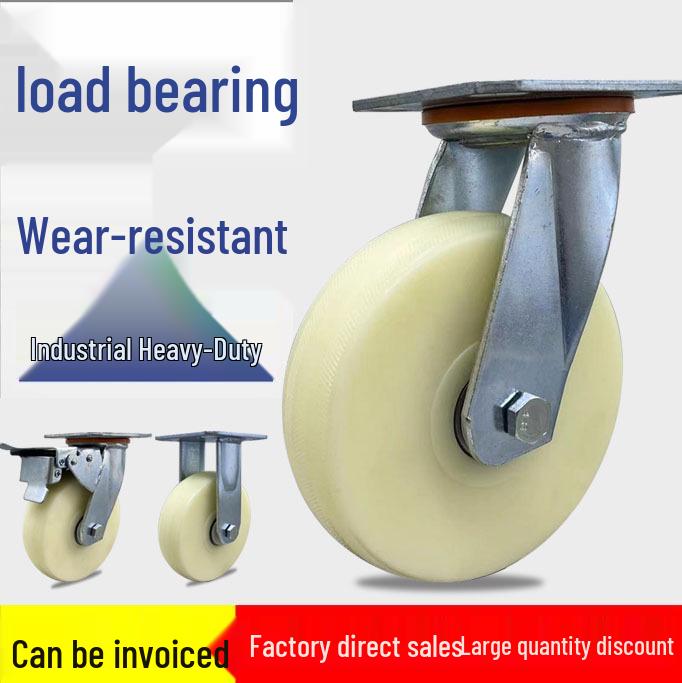 Heavy-Duty Nylon Casters - 4", 5", 6" Swivel, Directional & Brake Trolley Wheels, Wear-Resistant