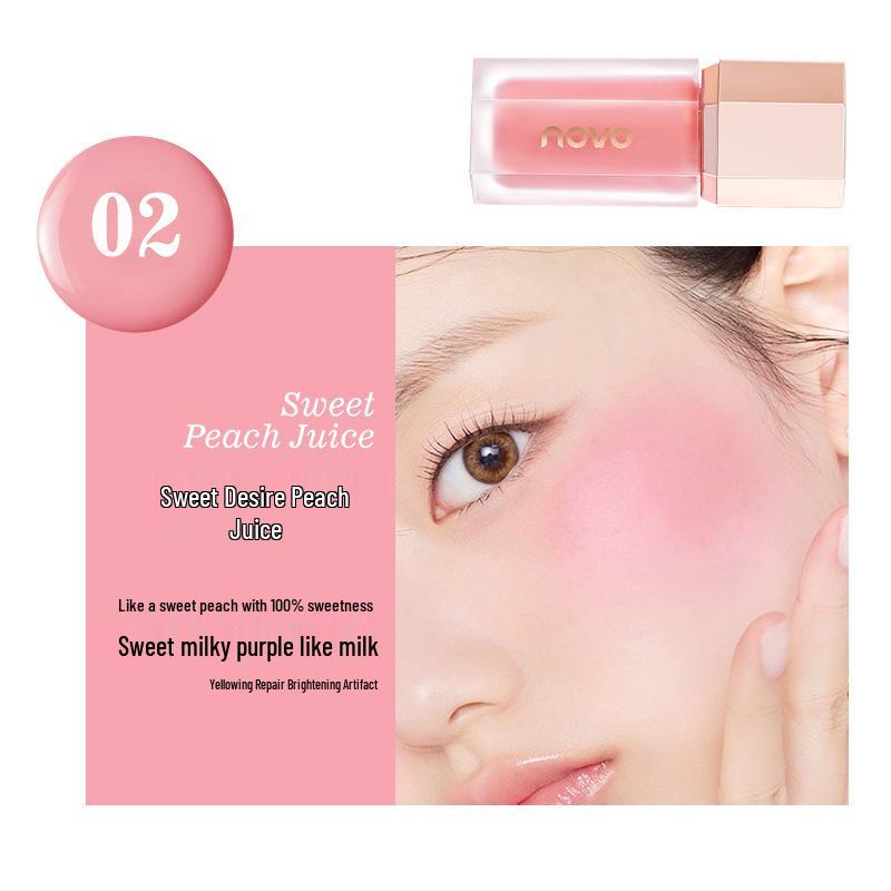 NOVO Hydrating Liquid Blush: Oxygen Plumping, Low Saturation, Brightening & Whitening Cream for Contouring.