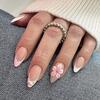 Le Fan Meijia 3D Floral French Short Almond Wearable Fake Nails