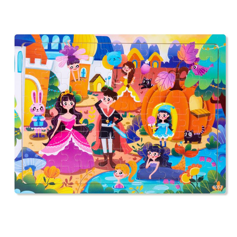 Wooden puzzle children animal cartoon fairy tale plane puzzle baby early education puzzle building block toy