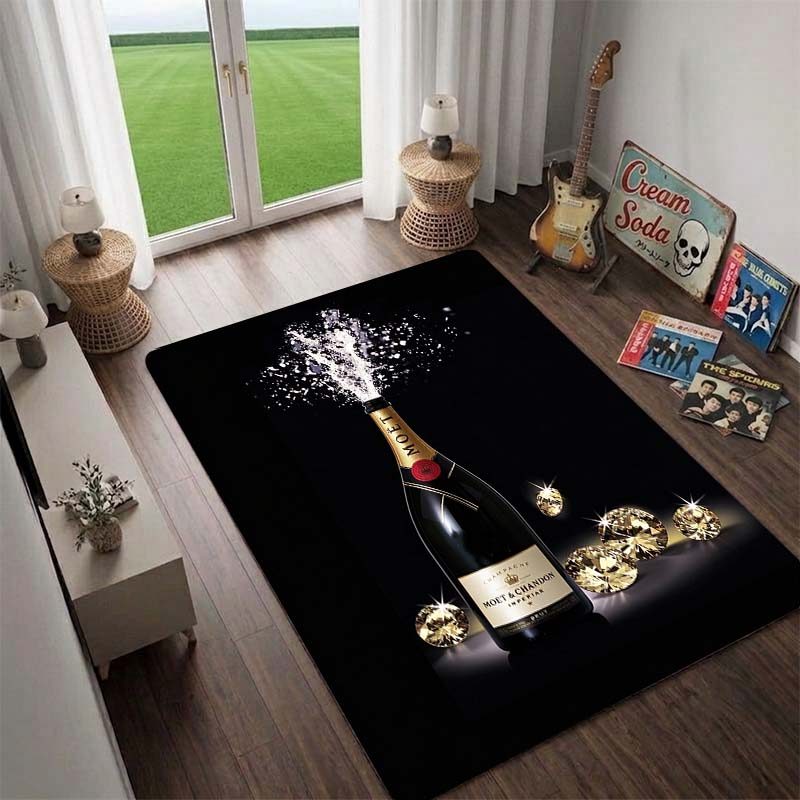 Moet & Chandon Champagner Teppich, Weinschrank Teppich, Bar Teppiche, Wohnzimmer Teppiche. Schlafzimmer Bereichsteppich.