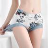Women Floral Printed Lace High-waisted Briefs
