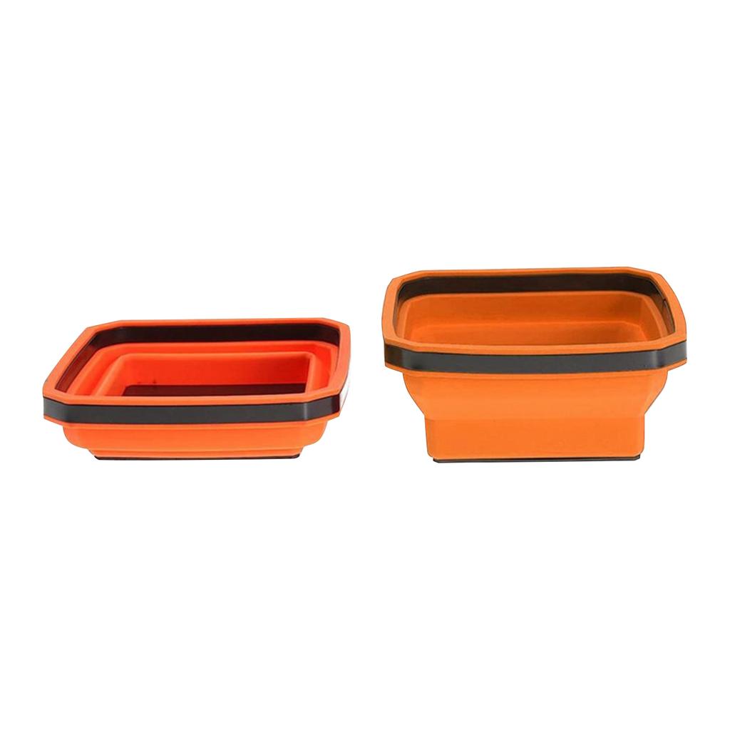 Silicone Foldable Magnetic Square Parts Storage Tray, Strong Magnetic Folding Storage Box