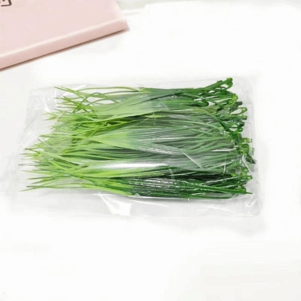 24Pcs Green Artificial Spring Grass UV Resistant Weather-Resistant Plastic Grass Arrangement Low-Maintenance Decorative