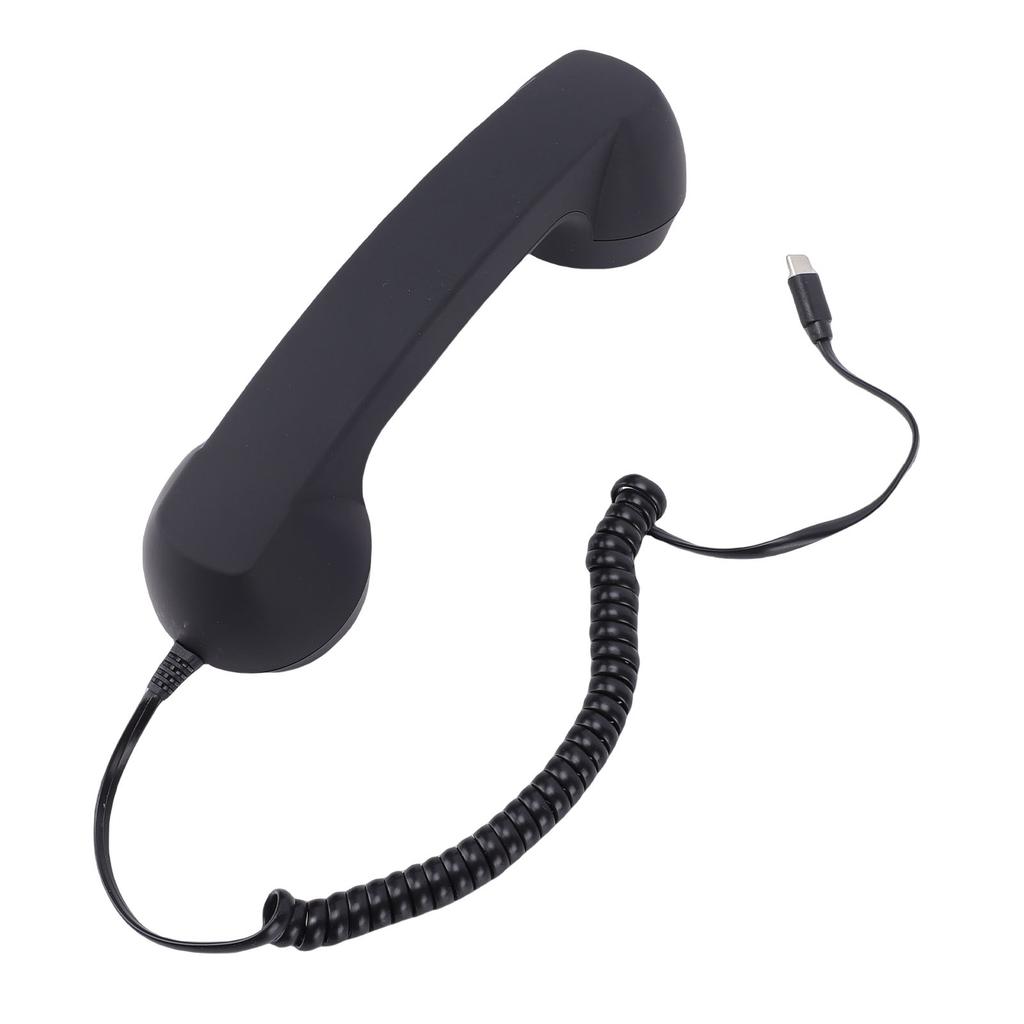 Retro-Telefonhörer mit Lautstärkeregelung, ergonomisch, Typ-C-Kabel, Telefonhörer-Empfänger für Mobiltelefon-Videoanrufe