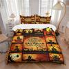 3Pcs Halloween Night Spooky Fun Bedding Set Soft Fabric Duvet Cover Pillowcases Home Christmas Xmas Halloween Gift 1 Duvet Cover 2 Pillowcase G173
