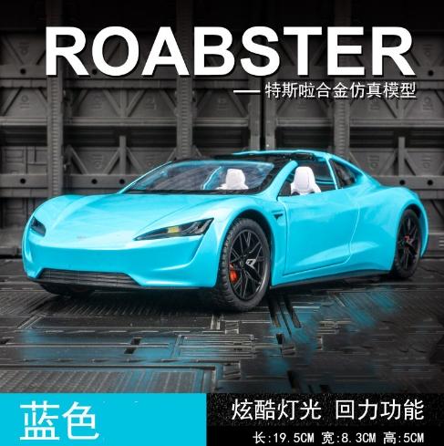 

1:24 Tesla Roadster MODEL Y Model 3 Tesla model S Alloy Toy Car Sound Light Children Toy Collectible Birthday gift