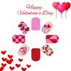 24 Pcs Short Square Press On Nail Valentines Day False Nail Glossy Artificial Nail Heart Full Cover Stick on Nail