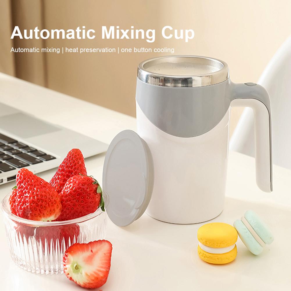 380ml Lazy Coffee Stirring Cup Stainless Steel Electric Milk Blender Cup High Temperature Resistance Portable for Outdoor Travel