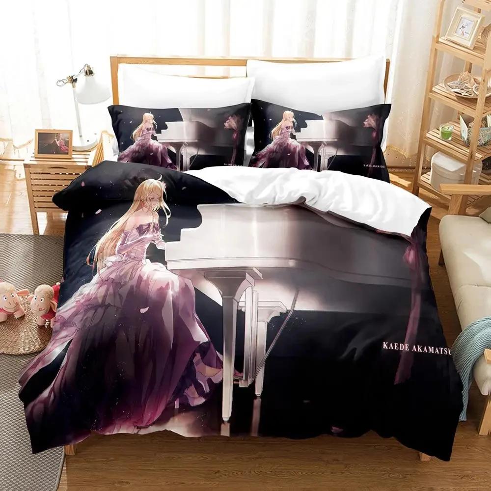 Danganronpa V3 Duvet Cover Set for Adults Boys 3 Piece Cartoon Anime Bedding Set Bedroom Y2k Quilt Cover Pillowcase