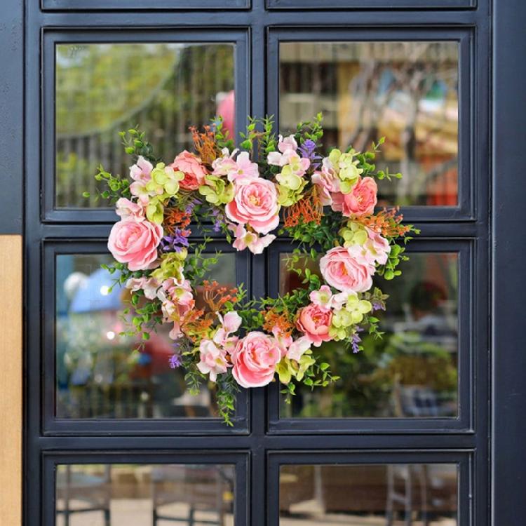 Heart Shaped Wreath Valentine's Wreath Flower Wreath Artificial Rose Garlands