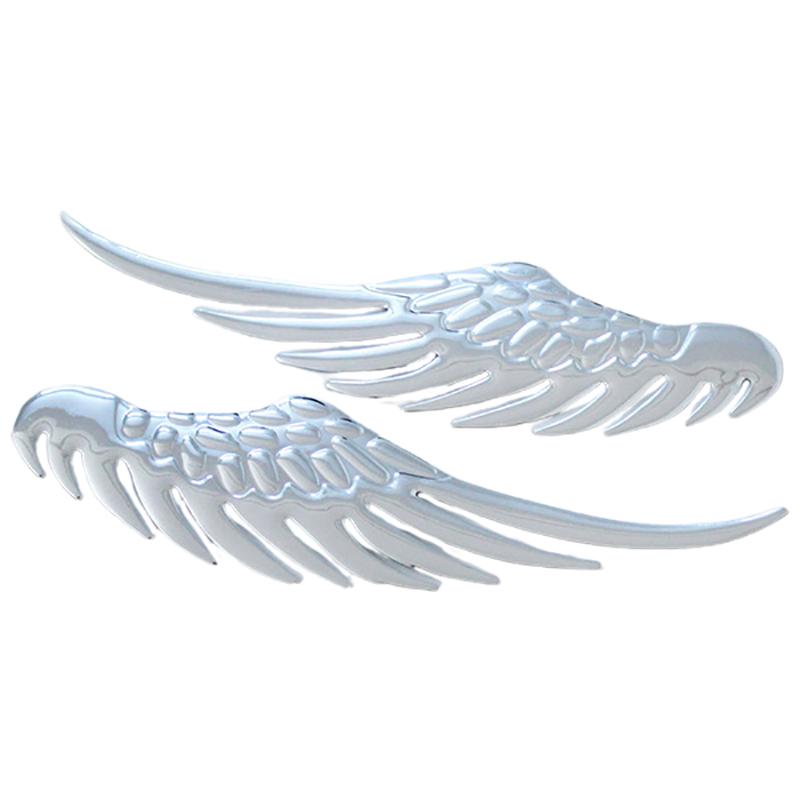 1pair Car Auto Motorcycle Body Sticker 3D Eagle Angel Wings Badge Style ABS Decals Silver/Gold Exterior Accessories