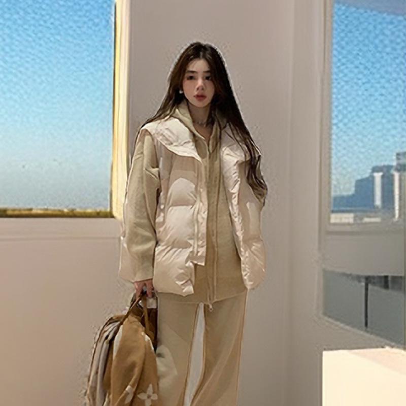 Women's European Style Sleeveless Down Cotton Padded Jacket - Versatile Autumn/Winter Fashion Vest