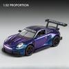 1:32 Scale 911 GT3RS Macan Diecast Model Miniature Car Alloy Toys Pull Back 4 Doors Opened Metal Body Rubber Tire Ornament Gifts