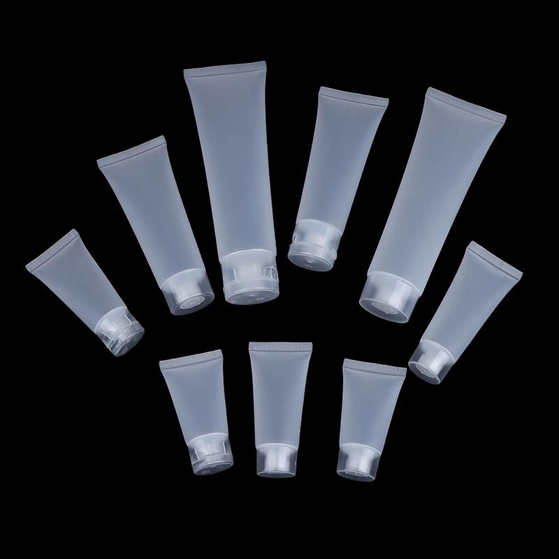 10Pcs Squeeze Lotion Container Refillable Bottle Travel Pack Empty Matte Clear Tube Cosmetic Cream Lotion Shampoo Bath Dispenser