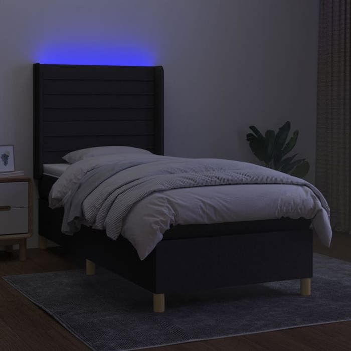 VidaXL Sommier à Lattes de Lit avec Matelas et LED, Lit Rembourré, Lit Simple, Lit Adulte de Chambre à Coucher Intérieur, 3138919