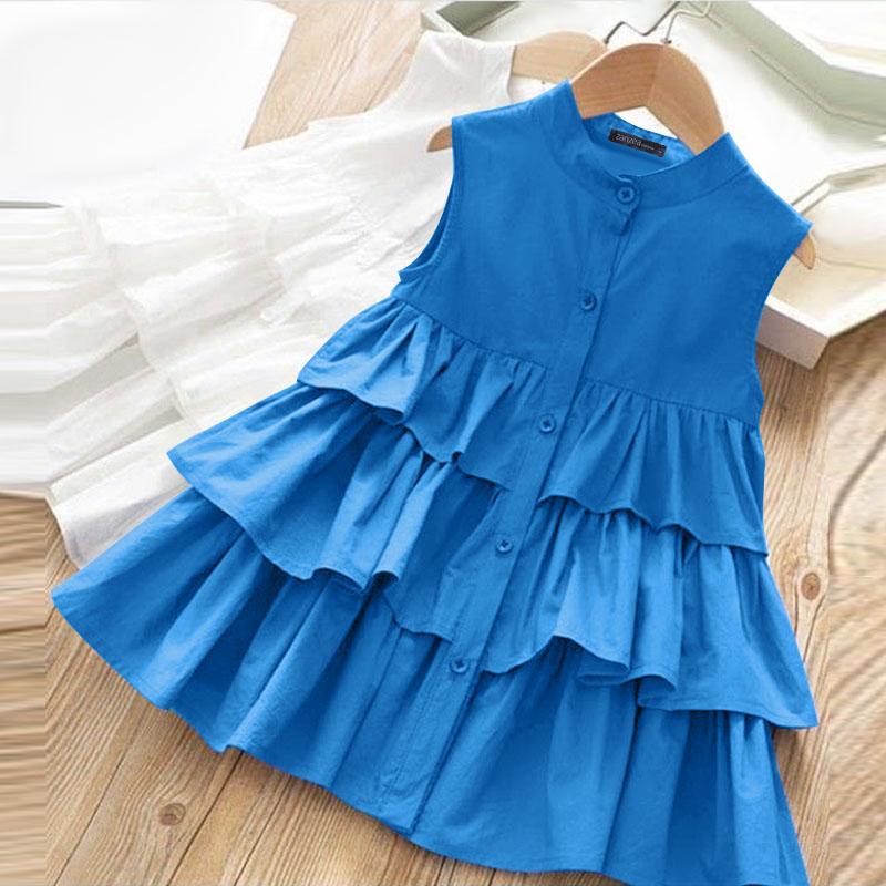 

ZANZEA Женские летние топы-майки без рукавов, свободного кроя, в стиле кэжуал, с оборками и пэчворком 4XL синий