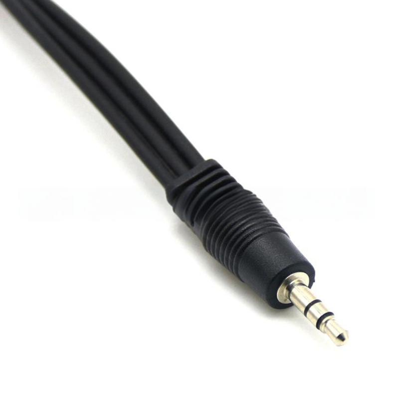 30cm 3.5mm Splitter Cable with 3 Outputs, Fluorescent PVC Housing Microphone Connection Cord Wire