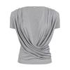Sexy Deep V Neck Pleated Solid Short Sleeve T Shirt For Women