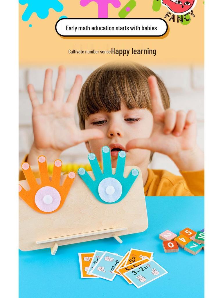Wooden Educational Finger Counting Toy for Early Childhood Math Learning