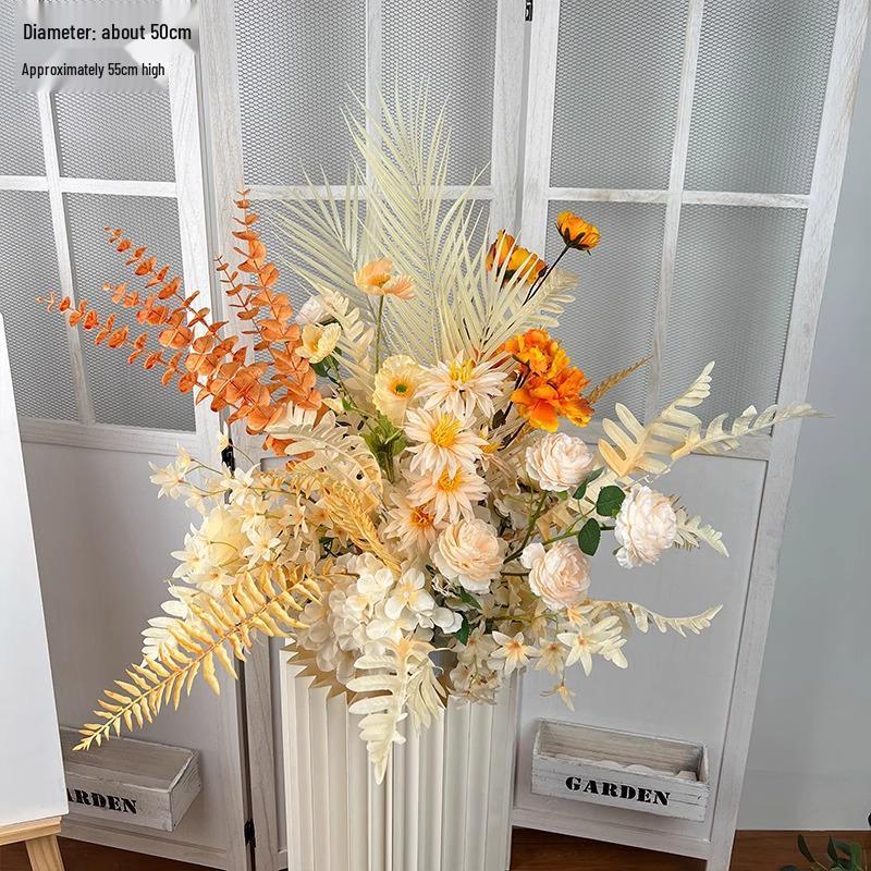 2025 Wedding Floral Decoration: Engagement Banquet Scene, Road/Stage Floral Rows, Arch Flowers, Artificial Background Simulation, Floral Art.