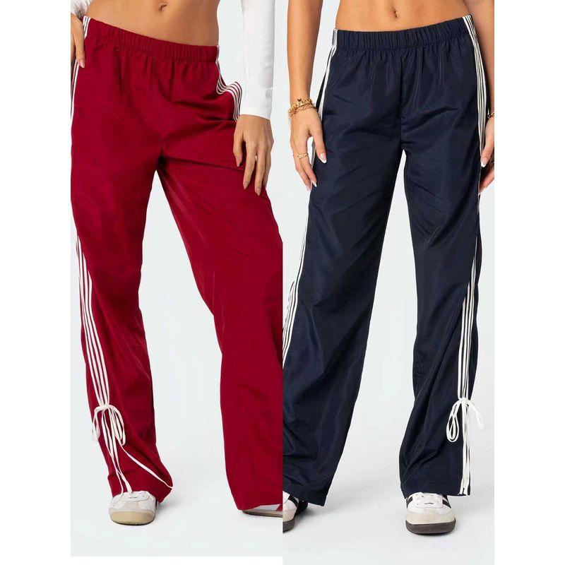 Edikted New Arrival American Niche Style Remy Ribbon Sweatpants Side Stripes Casual Wide-Leg Pants Easiest for Match Ladies