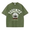 Dámská bavlněná praná trička módní design potisky národní park Yosemite krátký rukáv distressed kulatý výstřih volné pouliční oblečení