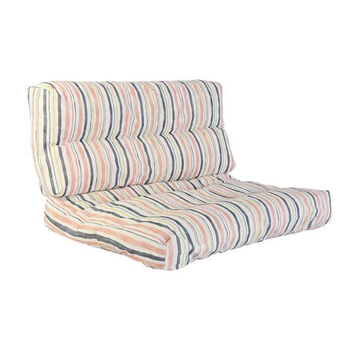 Coussin De Sol - DKD Home Decor - Multicouleur - 120x80x16 Cm - Déhoussable - Rayures