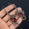 Red Garnet Jewelry, 999 Copper Wire Wrapped Earrings, Handmade Gemstone Jewelry Earrings For Memorial Day