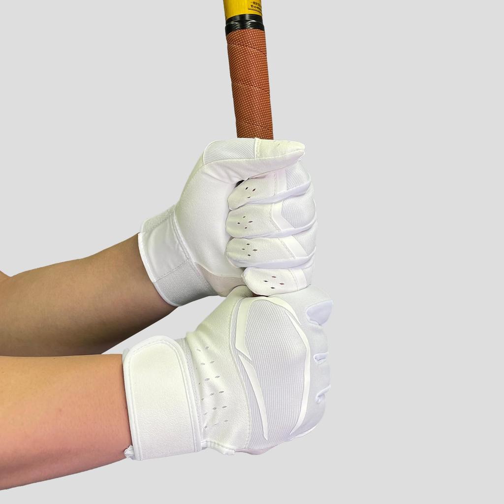 CUTTERS Prime Hero Solid Batting Størrelse Hvit 3.0 Hansker, B353S, Ambidextrous, Baseball/Softball, M,