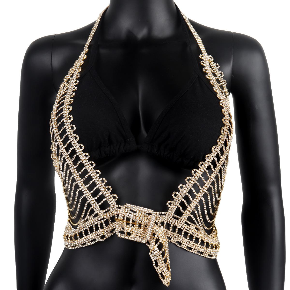 Luoyan Luxury Rhinestone Bikini Body Chain
