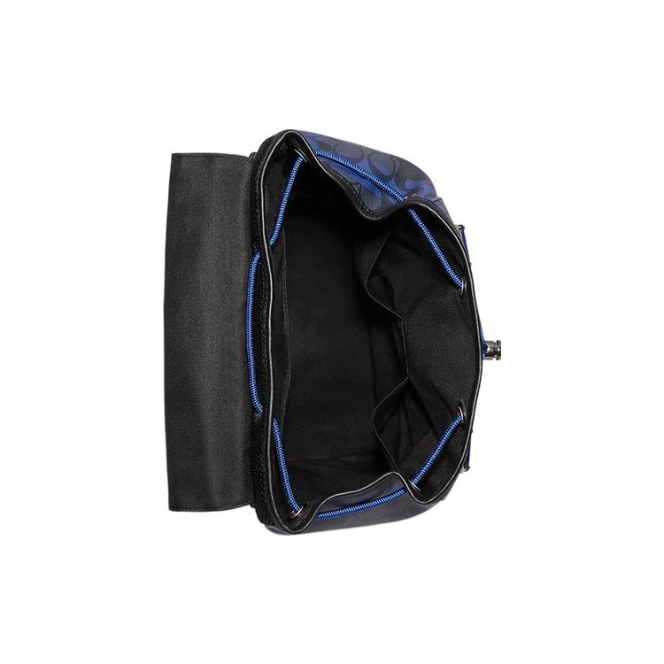 New COACH Track Cow Leather With Textile Backpack Tubas Men's Blue & Bronze CC016-QBTKG
