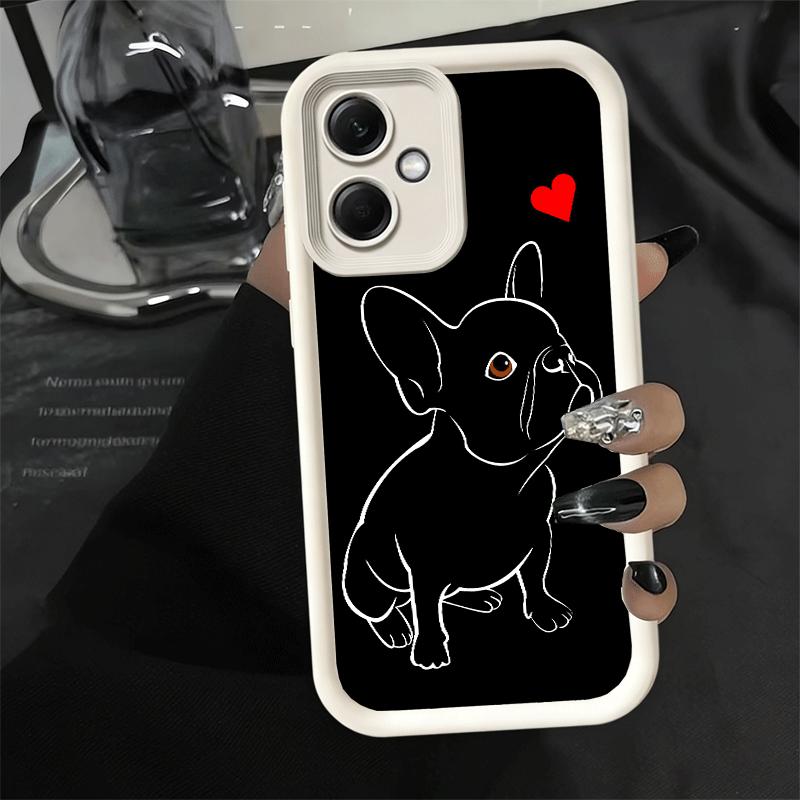French Bulldog Black Desgin Soft Phone Case for Xiaomi Redmi Note 15 14 13 12 11 Pro Plus 10S 11S 4G 11T 5G Shell Silicone Funda