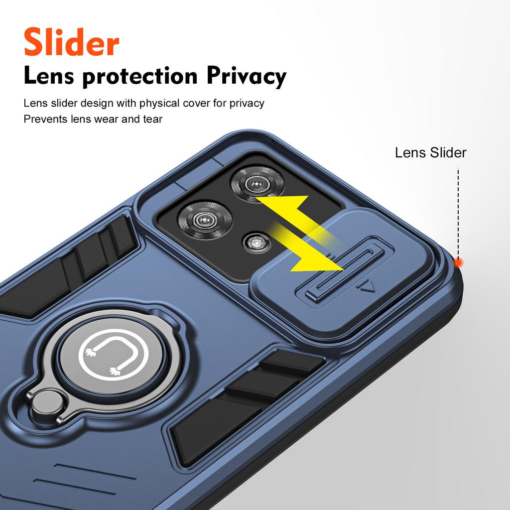 Armor For Motorola Edge 40 Neo Phone Case For Moto G22 G04 G24 G34 G84 G14 G54 G53 5G Back Slide Lens Protect Coque Cover
