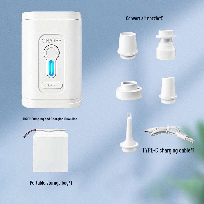 Dual-Use Wireless Charging Inflator Pump for Air Mattresses, Swimming Rings & Vacuum Storage Bags