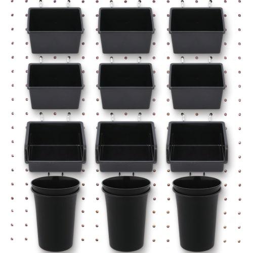 

12-Pack Pegboard Bins, Pegboard Cups with Hooks & Loops, Peg Hooks, Assorted Organizer Accessories, Various Tools Storage Arrangement System Kit for G