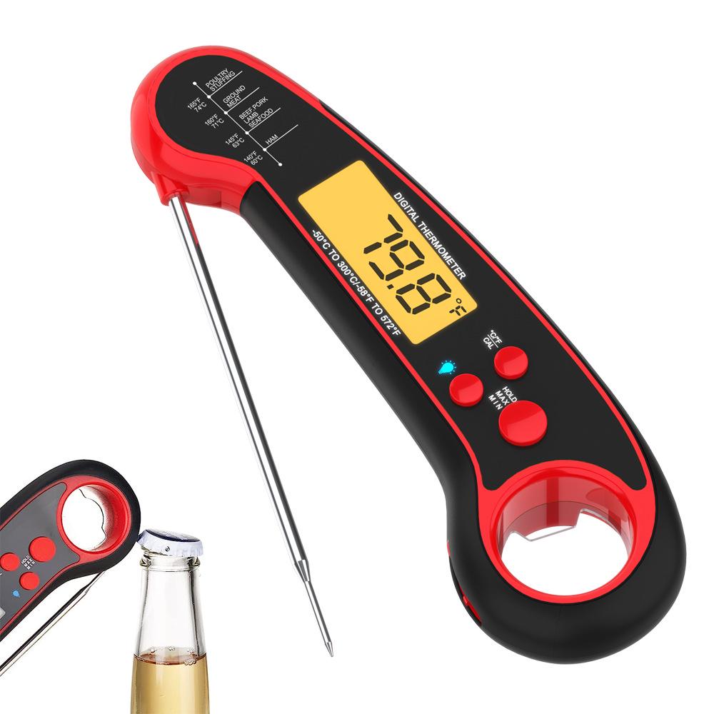 Waterproof Folding Electronic Food Thermometer for High-Temperature Cooking and Ovens