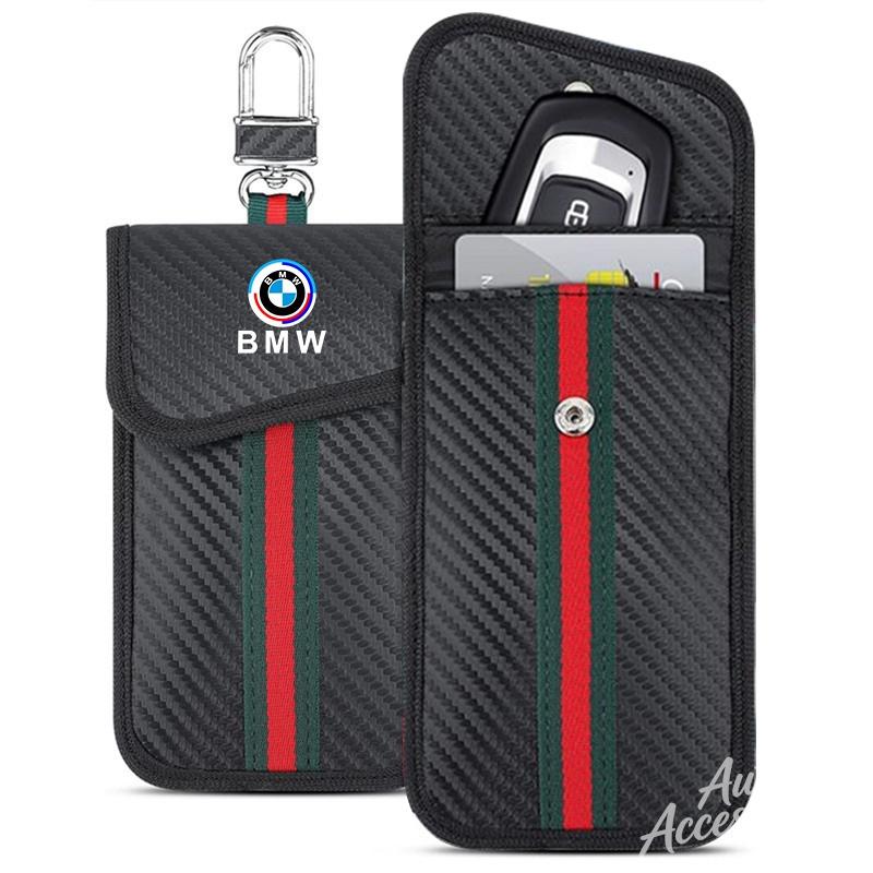 AAACD1 Car Key Case Signal Blocker Bag Keyring Card Bag Portable Storage Accessory For BMW X1 X3 X4 X5 X6 35i 50i F10 F20 F30 M1 M2 M3