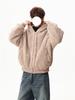 Unisex Retro-Jacke aus Lammwolle und Baumwolle – Warme, locker sitzende Winterjacke