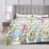 Easter Egg Bedding Throws Soft Aesthetic Blanket  For Outdoor Plane Travel Flannel Bedspread Bed Cover