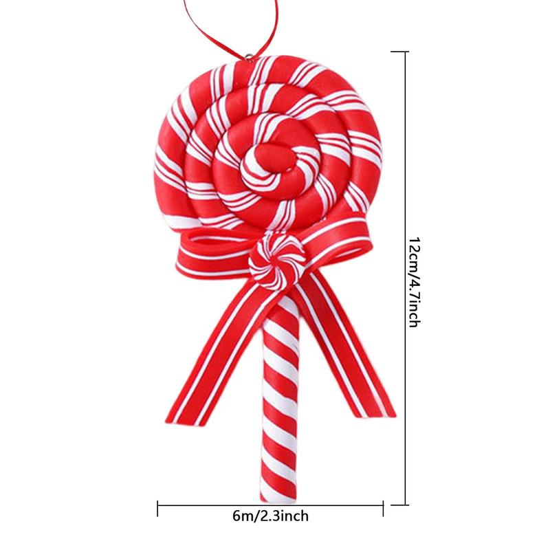 Christmas Lollipop Candy Pendant Candy Christmas Ornaments Red and White Christmas Lollipop Hanging Ornaments Xmas Tree Ornament